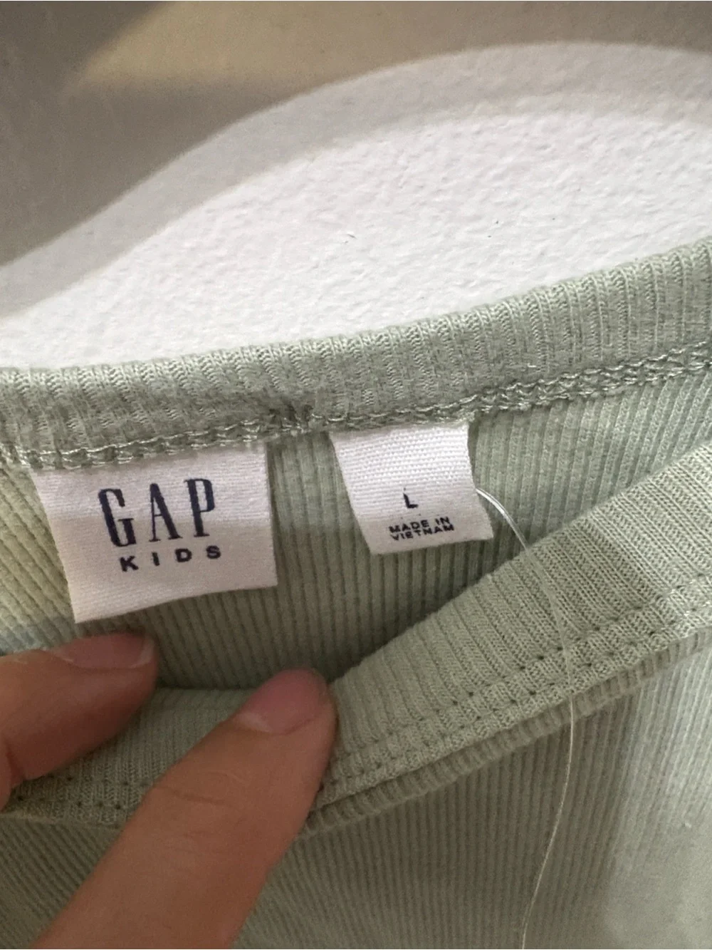 GAP Ribbed Tank Top - Light Sage Green